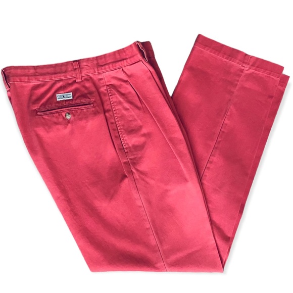 Ralph Lauren chino in Nantucket red, mens pleated chino pants 33x32 - Picture 10 of 16